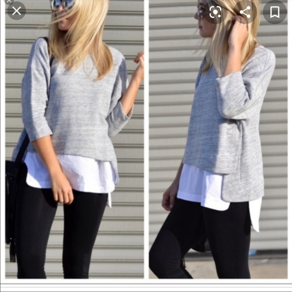 Athleta x Derek Lam Gray side button lightweight crewneck sweatshirt - Picture 5 of 7